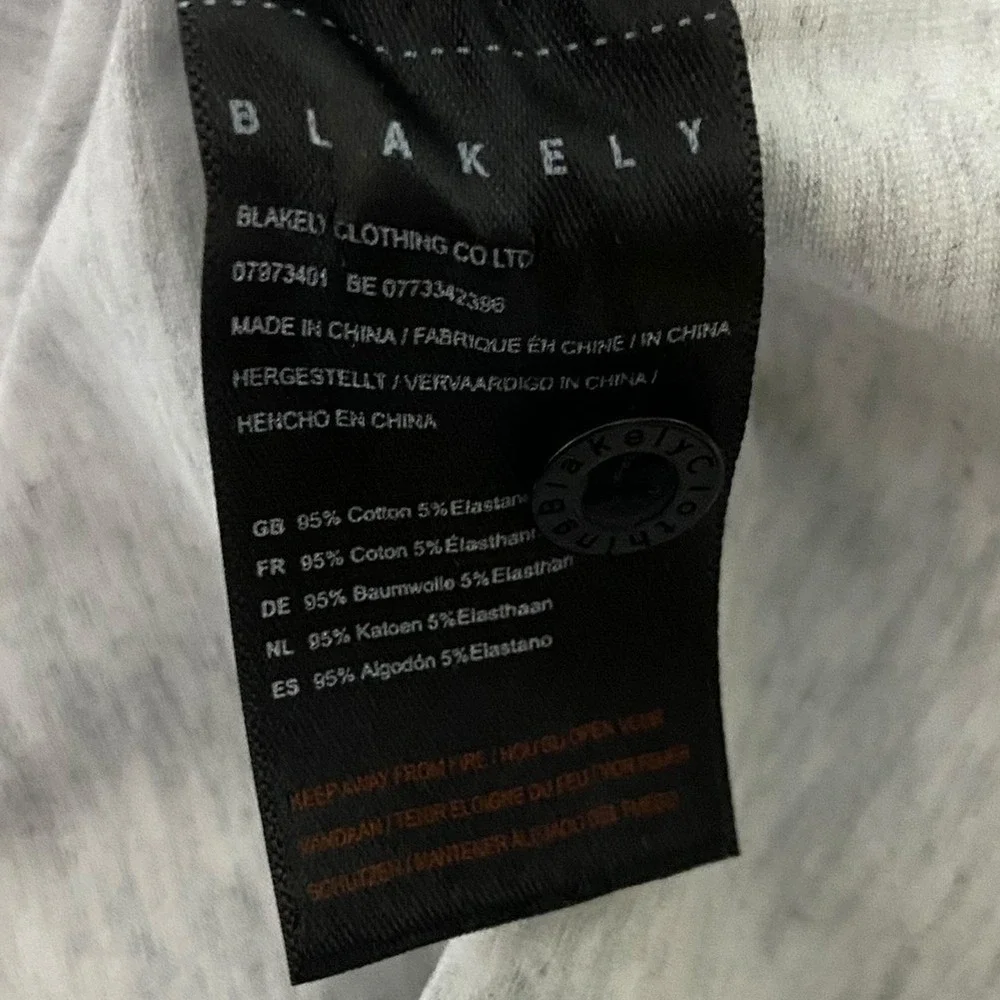 Blakely Men's Performance Light Grey Heather Logo Golf Polo Preppy‎ Shirt Large